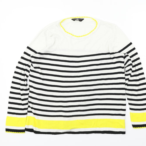 Dorothy Perkins  Womens White Striped  Pullover Jumper Size 10