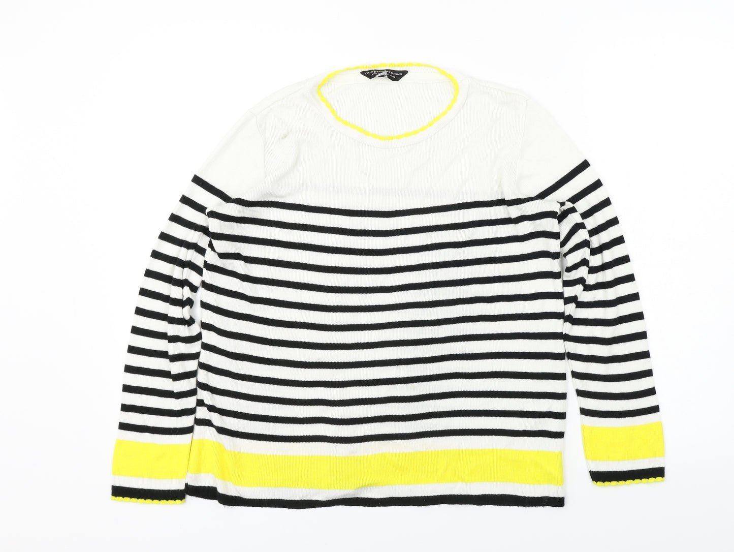 Dorothy Perkins  Womens White Striped  Pullover Jumper Size 10