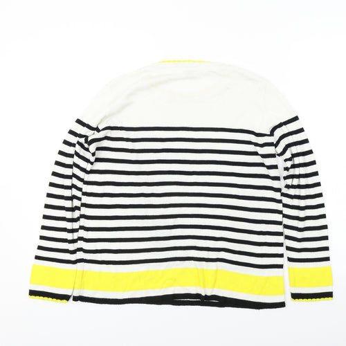Dorothy Perkins  Womens White Striped  Pullover Jumper Size 10