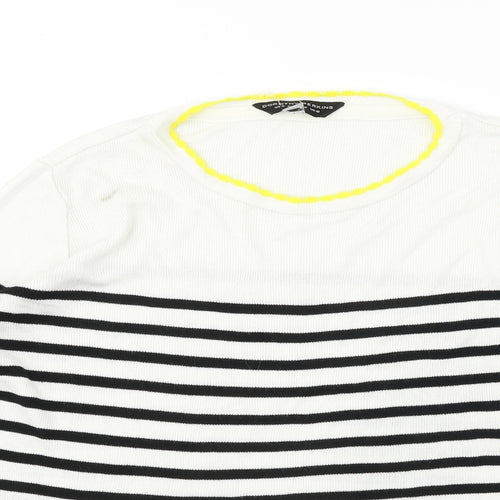 Dorothy Perkins  Womens White Striped  Pullover Jumper Size 10