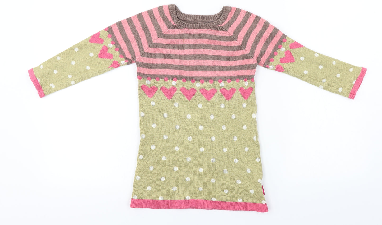 Nutmeg  Girls Green Polka Dot  A-Line  Size 3-4 Years