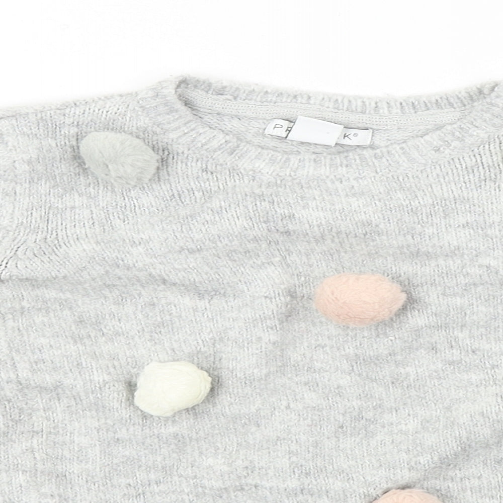 Primark  Girls Grey   Pullover Jumper Size 3-4 Years