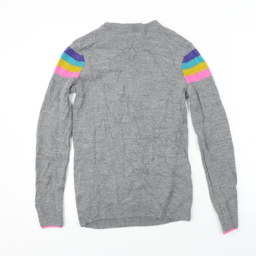 F&F  Womens Grey Striped  Pullover Jumper Size 6