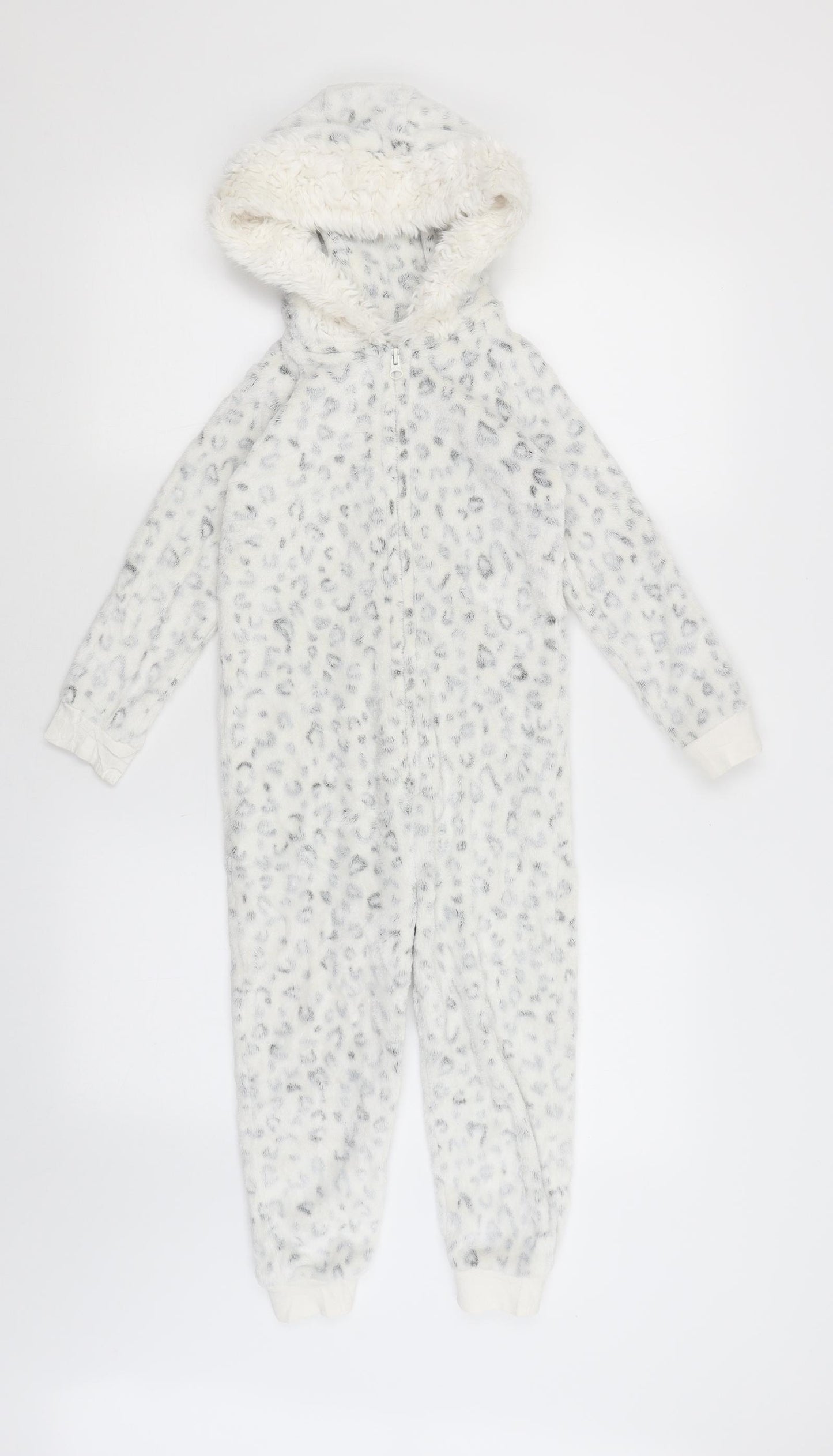George Girls White Animal Print  Top One Piece Size 4-5 Years