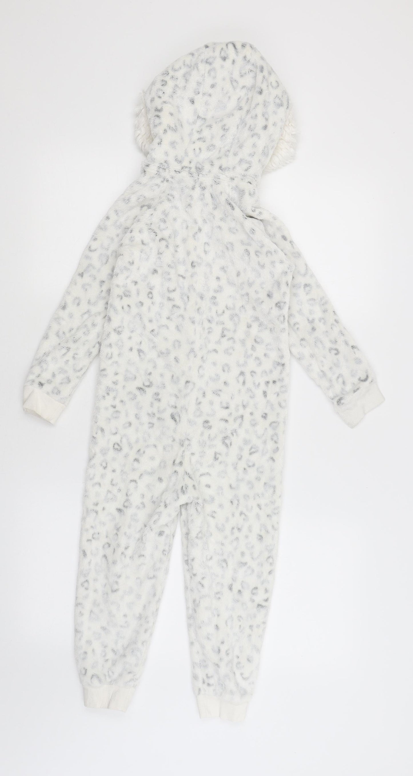 George Girls White Animal Print  Top One Piece Size 4-5 Years
