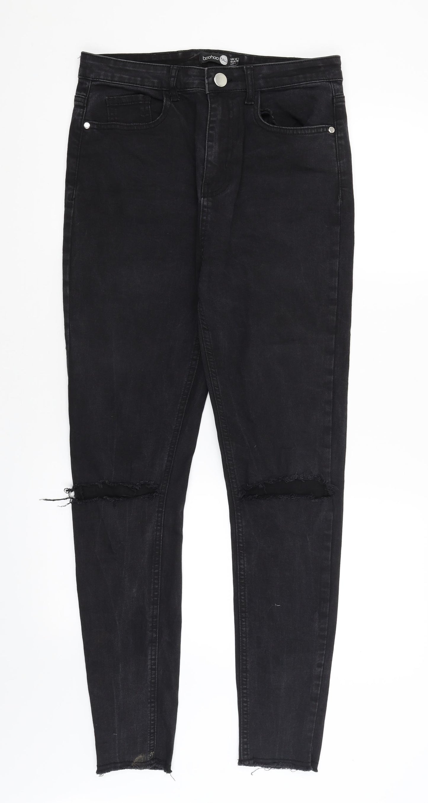 Boohoo Womens Black   Skinny Jeans Size 12 L29 in