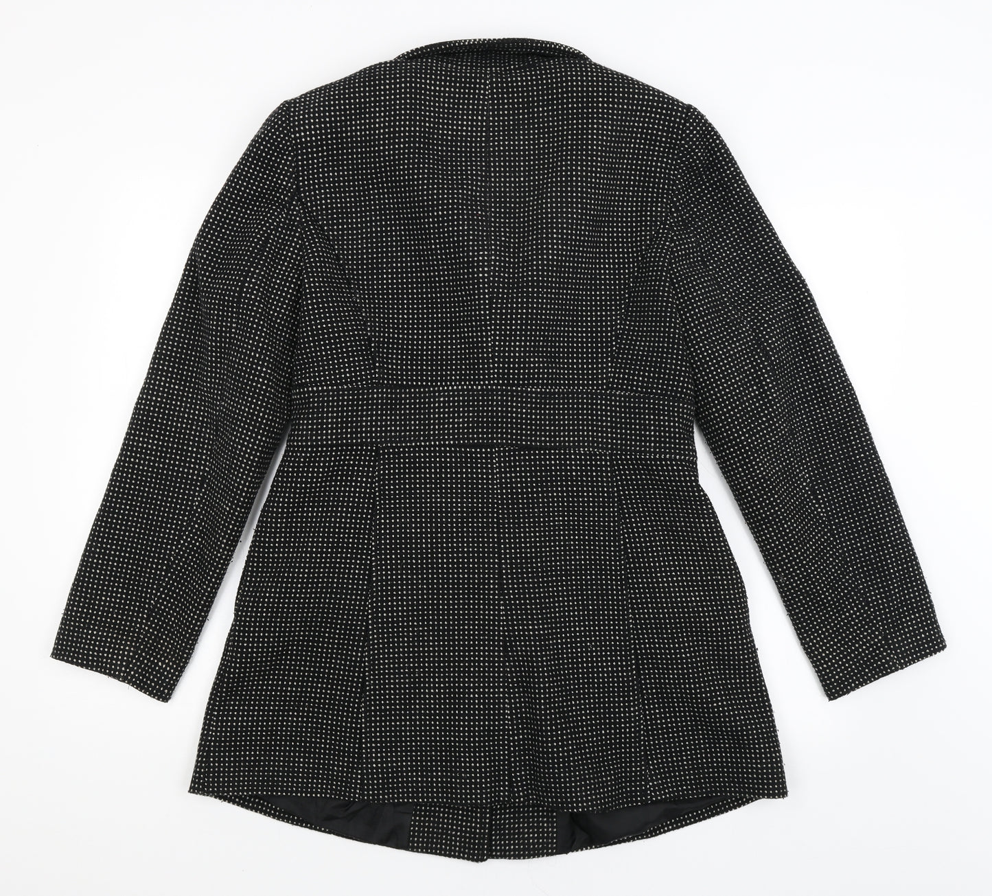 George Womens Black Polka Dot  Overcoat Coat Size 12