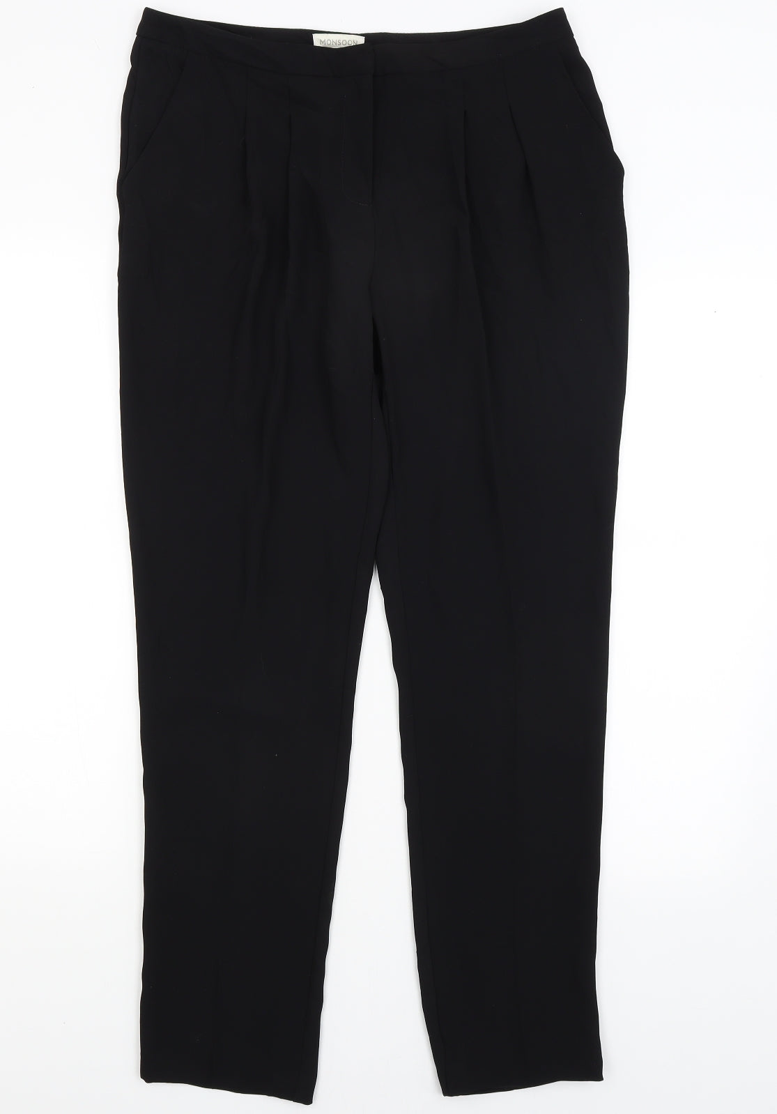 Monsoon Womens Black   Trousers  Size 12 L29 in