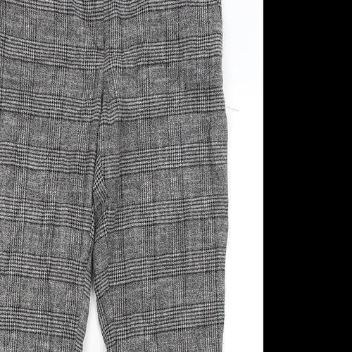 H&M Womens Grey Plaid  Trousers  Size 14 L25.5 in