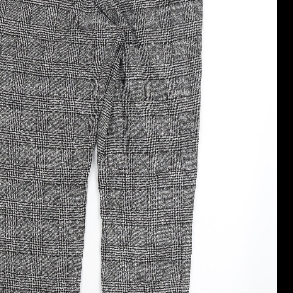 H&M Womens Grey Plaid  Trousers  Size 14 L25.5 in