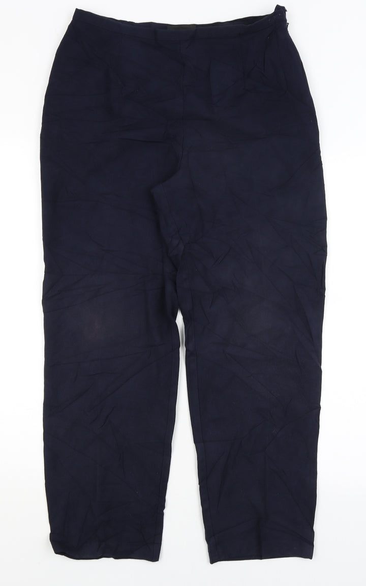 BHS Womens Blue Trousers Size 14 L26 in
