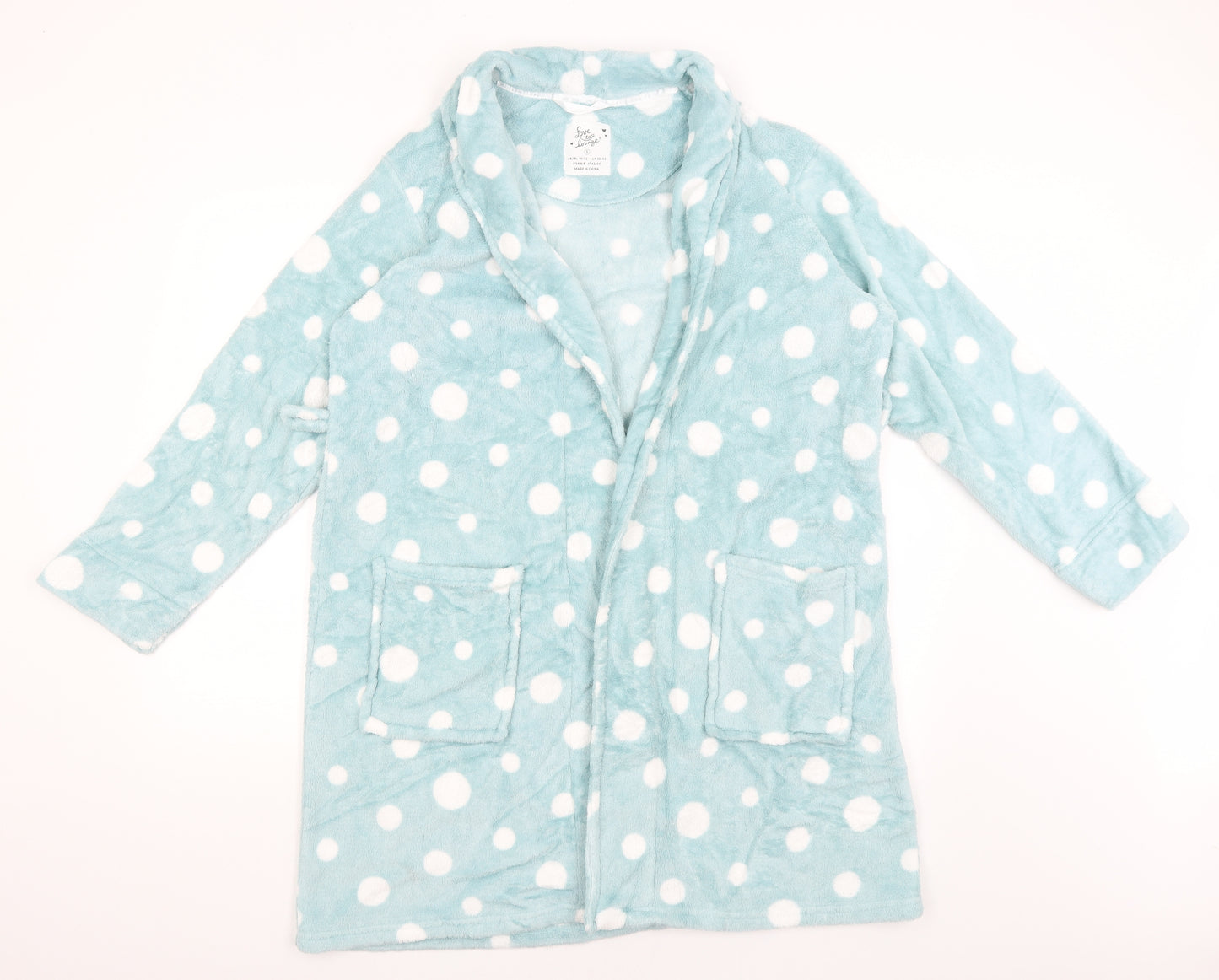 Love to Lounge Womens Blue Polka Dot  Kimono Gown Size 12