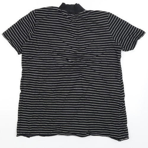 Zara Mens Black Striped   T-Shirt Size L