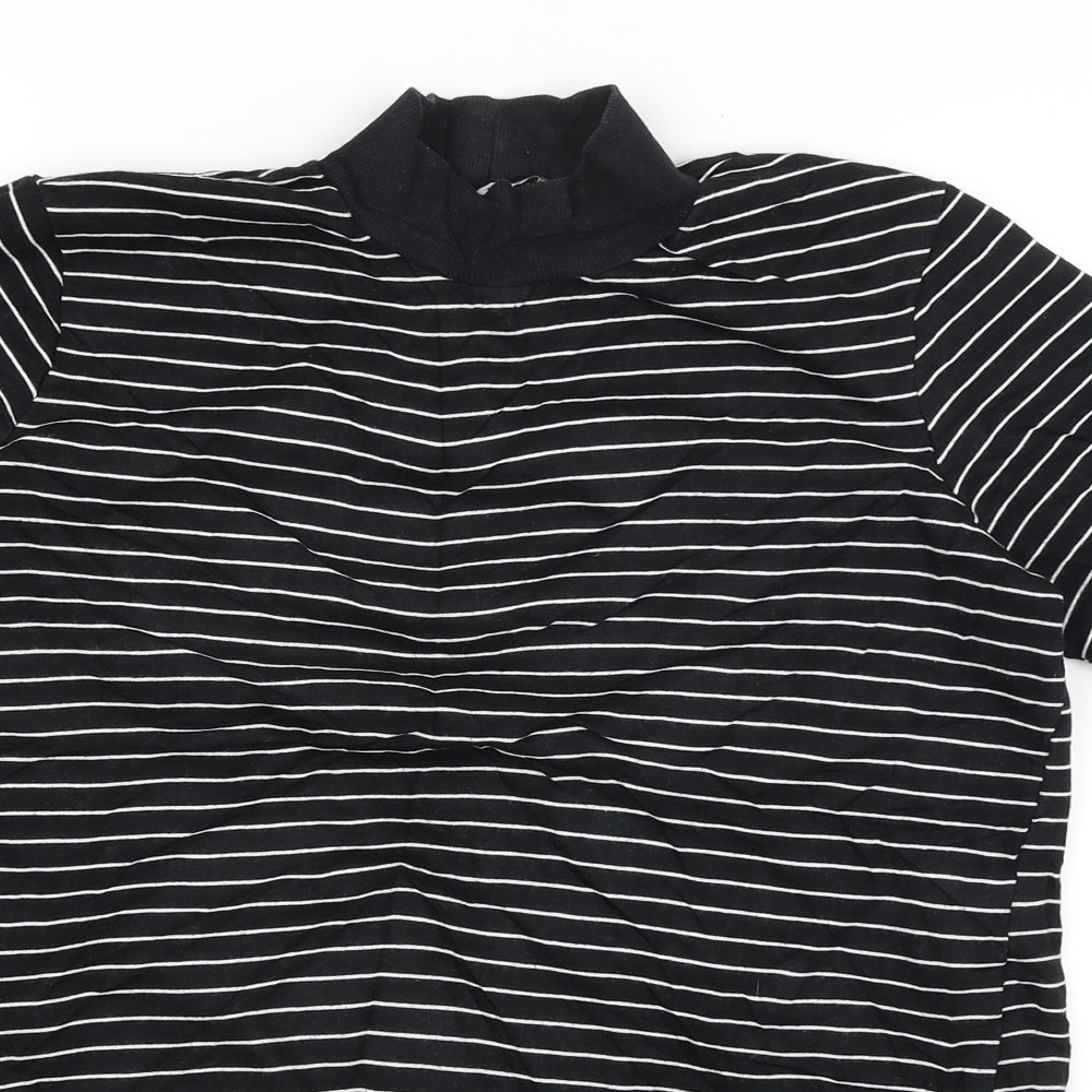 Zara Mens Black Striped   T-Shirt Size L