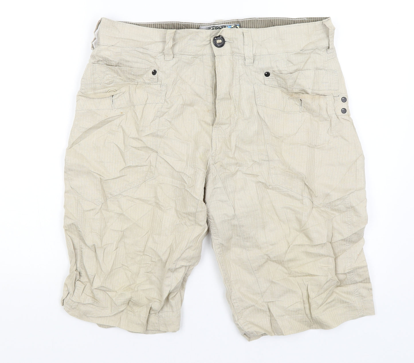 River Island Mens Beige   Bermuda Shorts Size 30 in