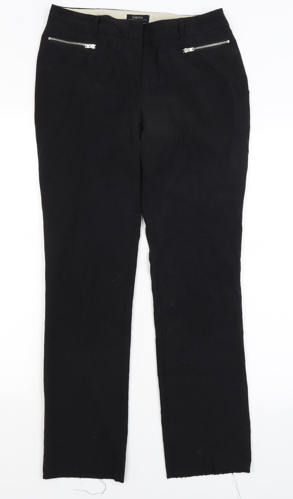 Papaya Womens Black   Trousers  Size 8 L29 in