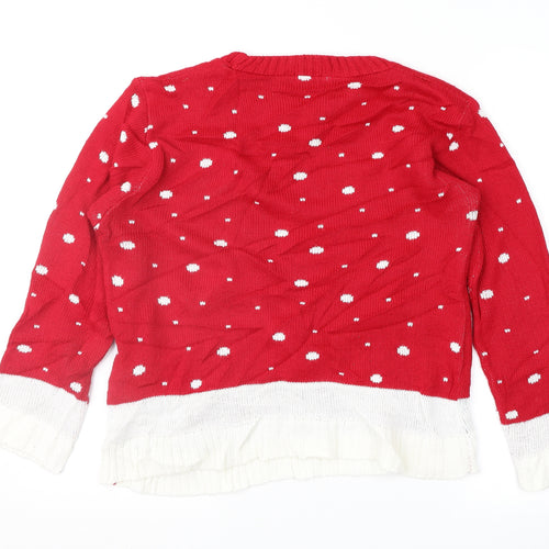 Glimpse Design Womens Red Fair Isle  Pullover Jumper Size M  - Xmas