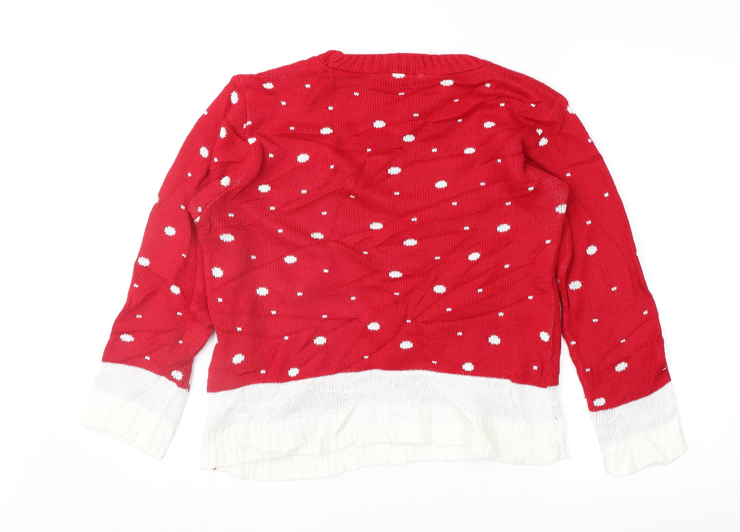 Glimpse Design Womens Red Fair Isle  Pullover Jumper Size M  - Xmas