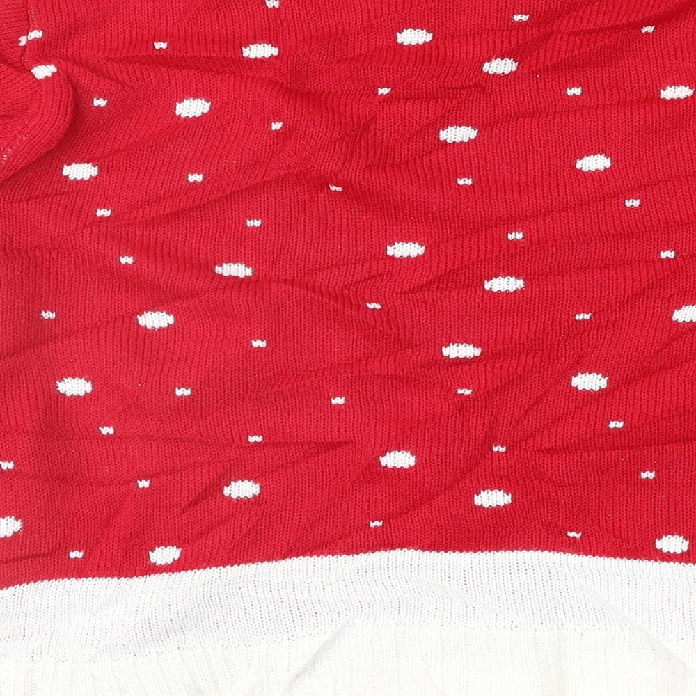 Glimpse Design Womens Red Fair Isle  Pullover Jumper Size M  - Xmas