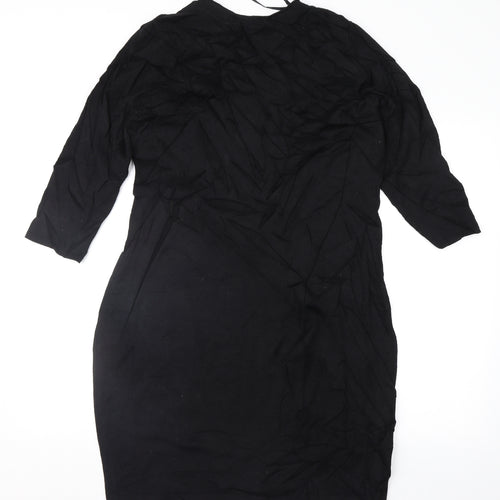 Roman Womens Black Geometric  Jumper Dress  Size 16