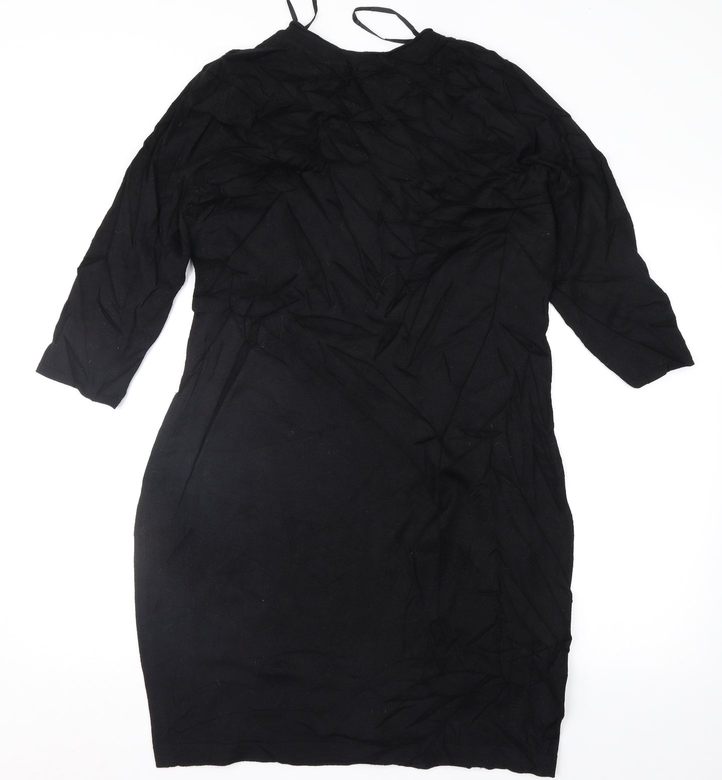 Roman Womens Black Geometric  Jumper Dress  Size 16