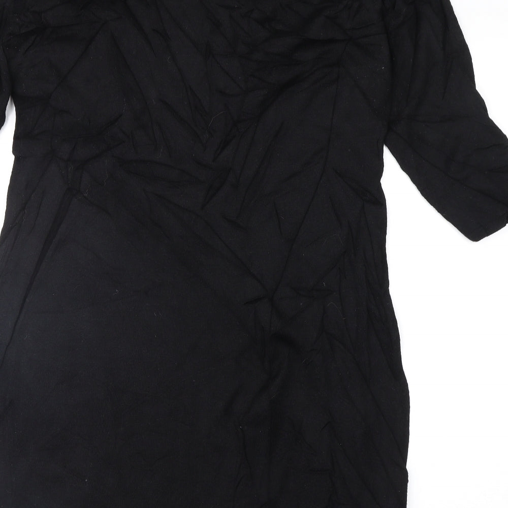 Roman Womens Black Geometric  Jumper Dress  Size 16