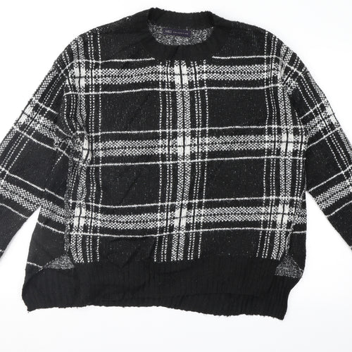 Marks and Spencer Womens Black Geometric  Pullover Jumper Size M