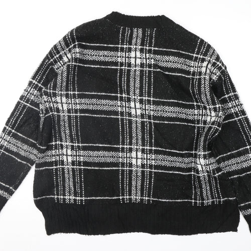 Marks and Spencer Womens Black Geometric  Pullover Jumper Size M