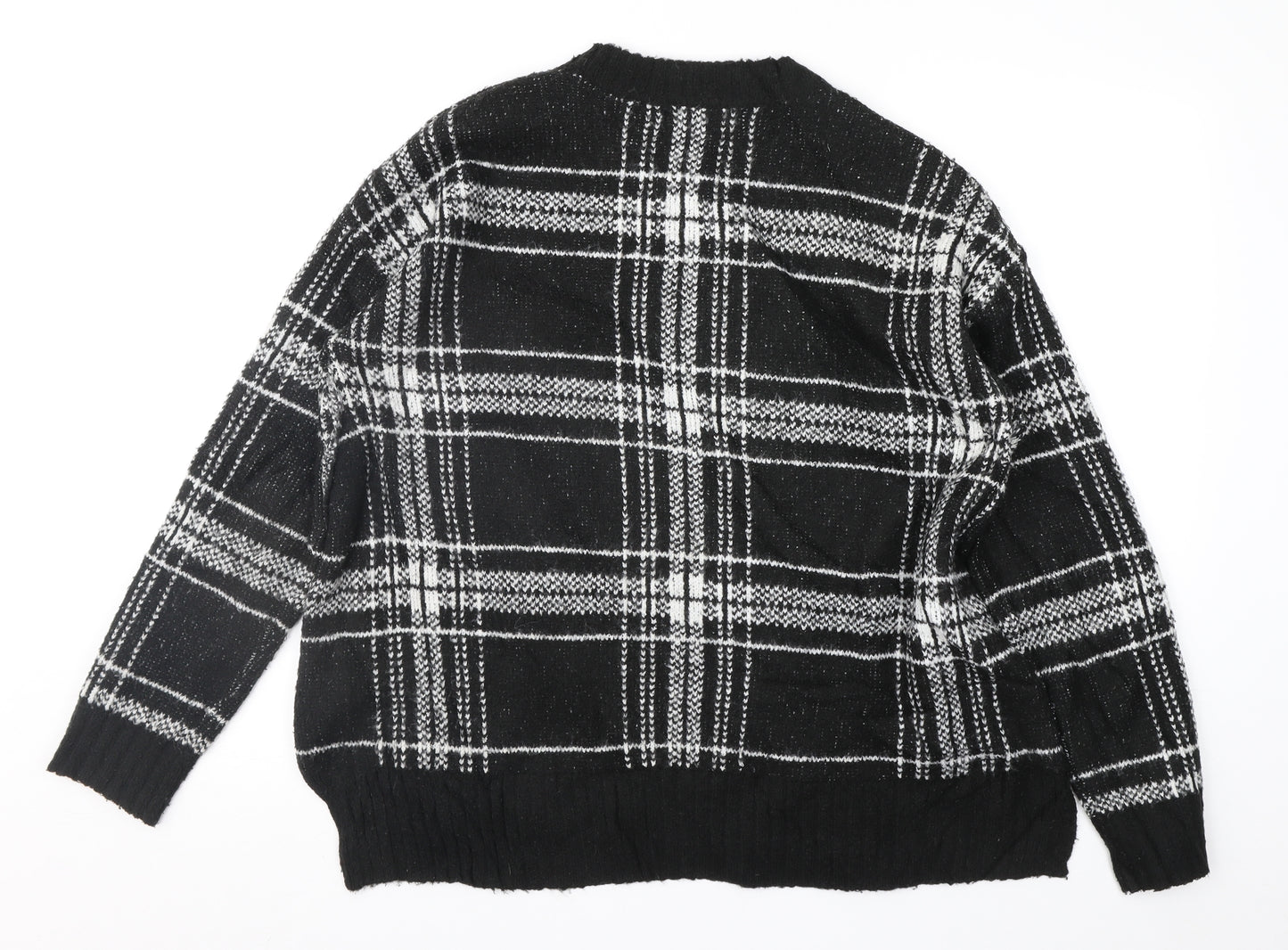 Marks and Spencer Womens Black Geometric  Pullover Jumper Size M