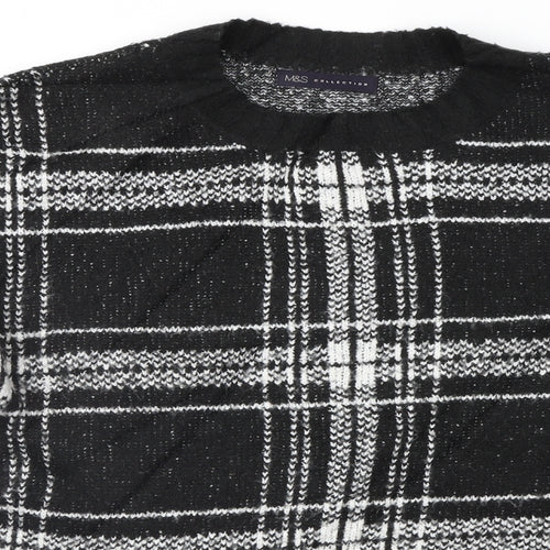 Marks and Spencer Womens Black Geometric  Pullover Jumper Size M