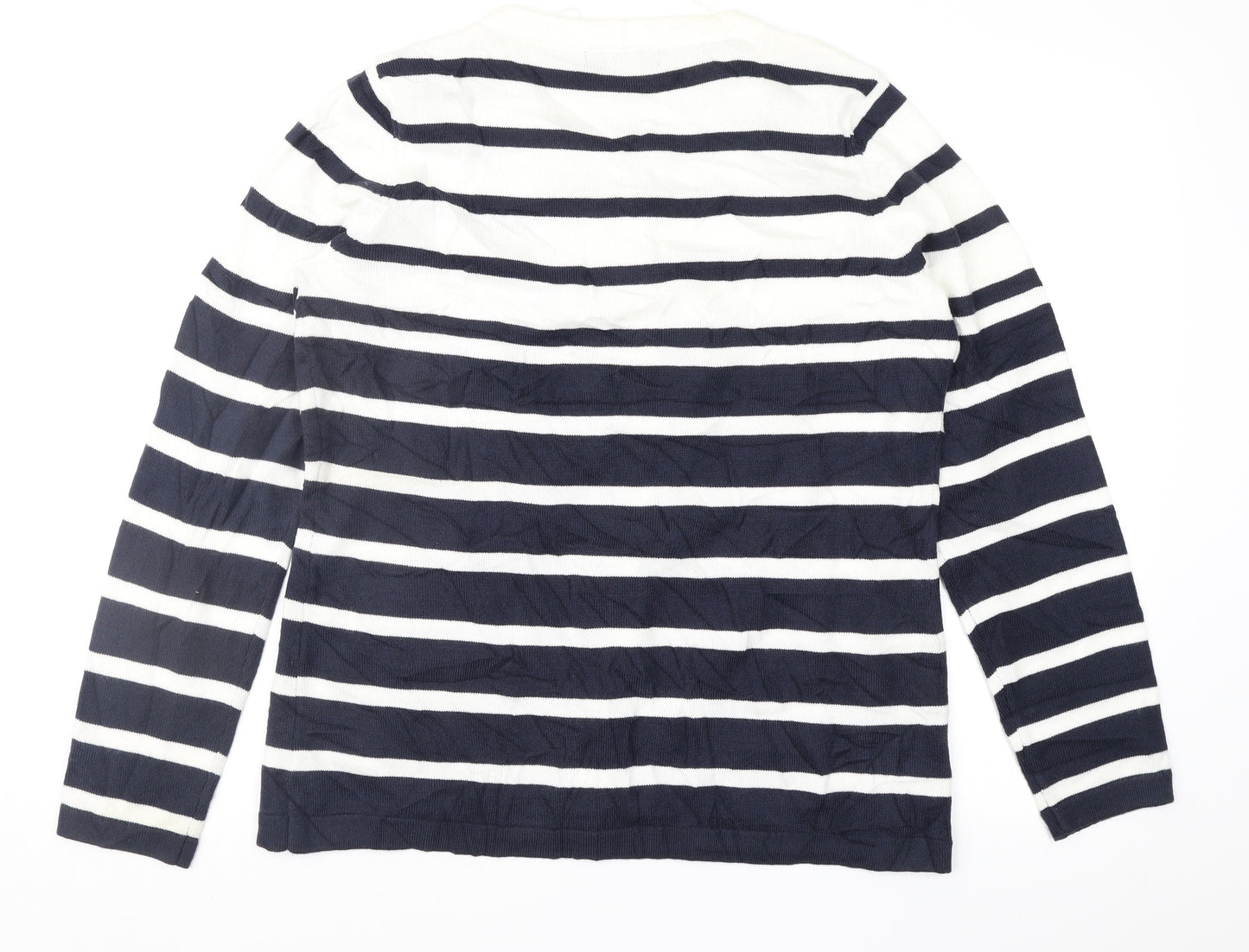George Womens Blue Striped  Cardigan Jumper Size 14