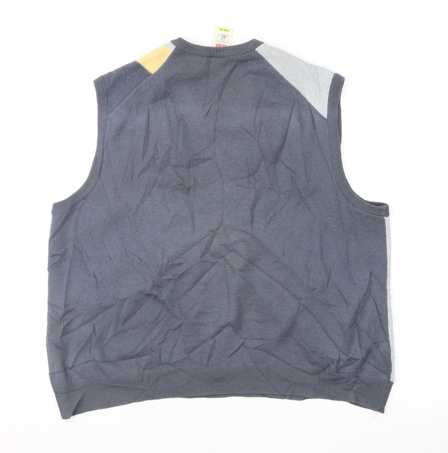 St Michael Mens Grey Geometric  Vest Jumper
