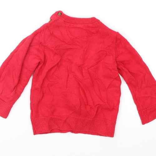 Mothercare Baby Red Fair Isle  Pullover Jumper Size 12-18 Months  - Xmas