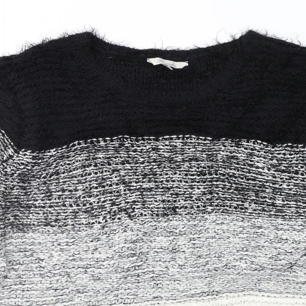 Peacocks Womens Grey Geometric  Pullover Jumper Size M
