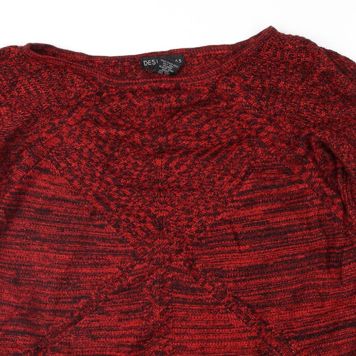 Design 365 Womens Red   Pullover Jumper Size M