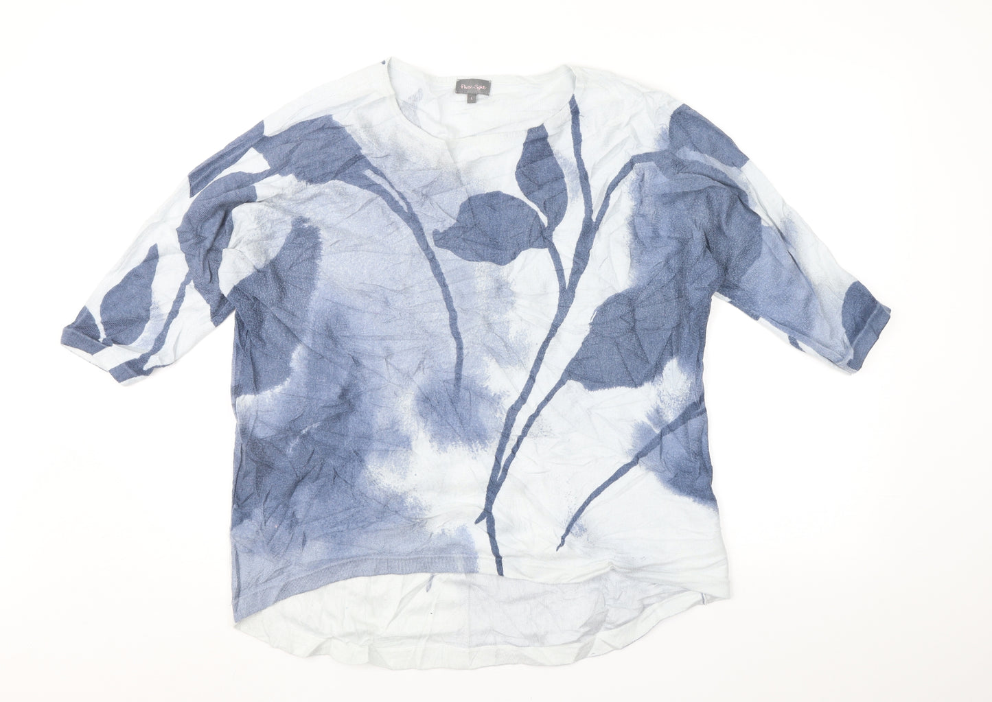 Phase Eight Womens Blue Floral  Pullover Jumper Size L