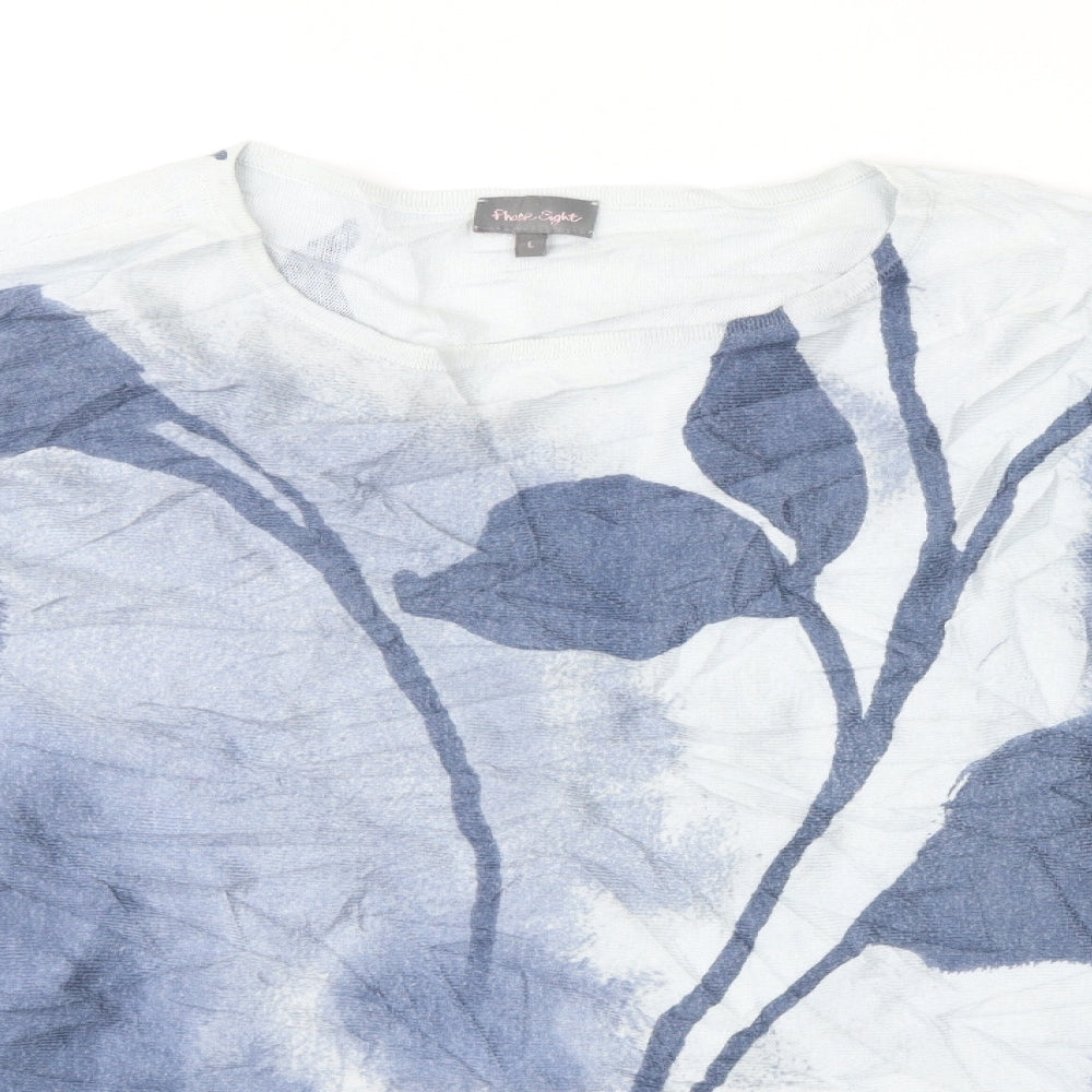 Phase Eight Womens Blue Floral  Pullover Jumper Size L