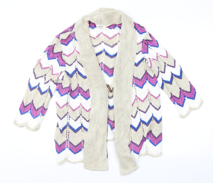 Damart Womens Multicoloured Geometric Cardigan Jumper Size 14