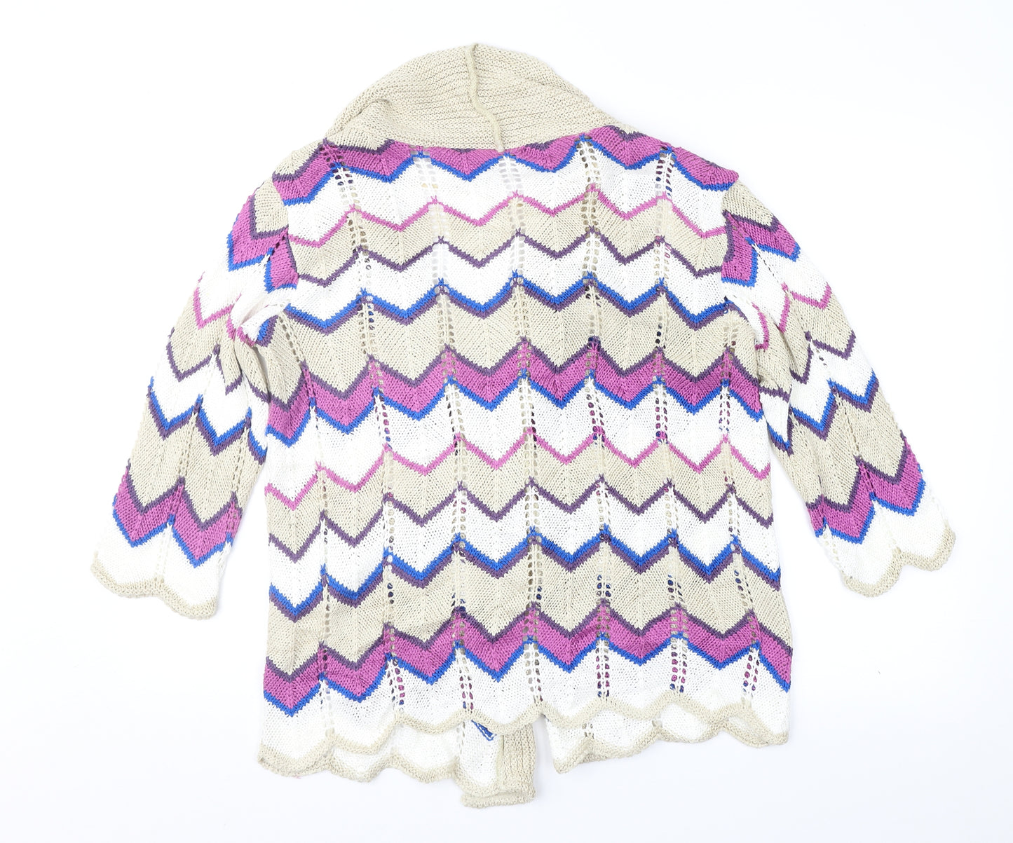 Damart Womens Multicoloured Geometric  Cardigan Jumper Size 14