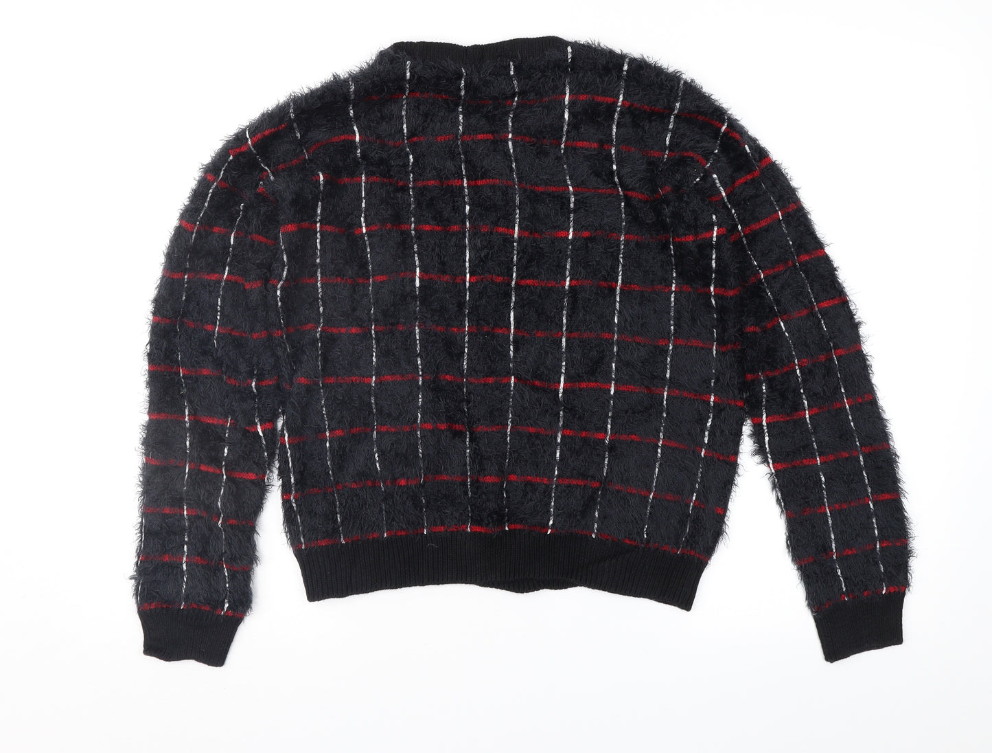 Marks and Spencer Womens Black Check  Pullover Jumper Size 10