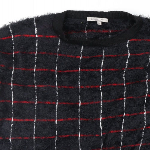 Marks and Spencer Womens Black Check  Pullover Jumper Size 10