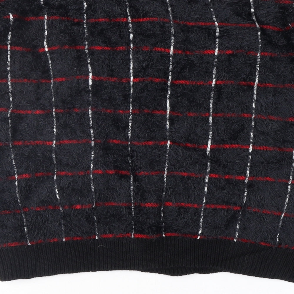 Marks and Spencer Womens Black Check  Pullover Jumper Size 10