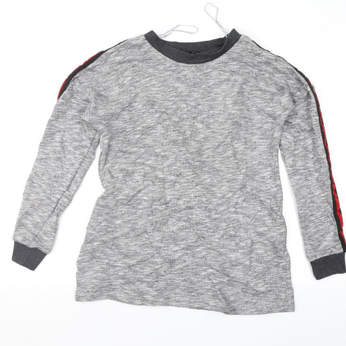 Peacocks Womens Grey Geometric  Pullover Jumper Size 10