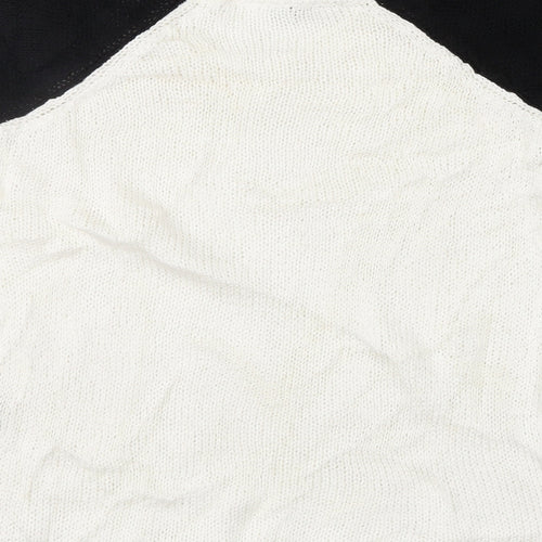 Divided Womens White Geometric  Pullover Jumper Size S