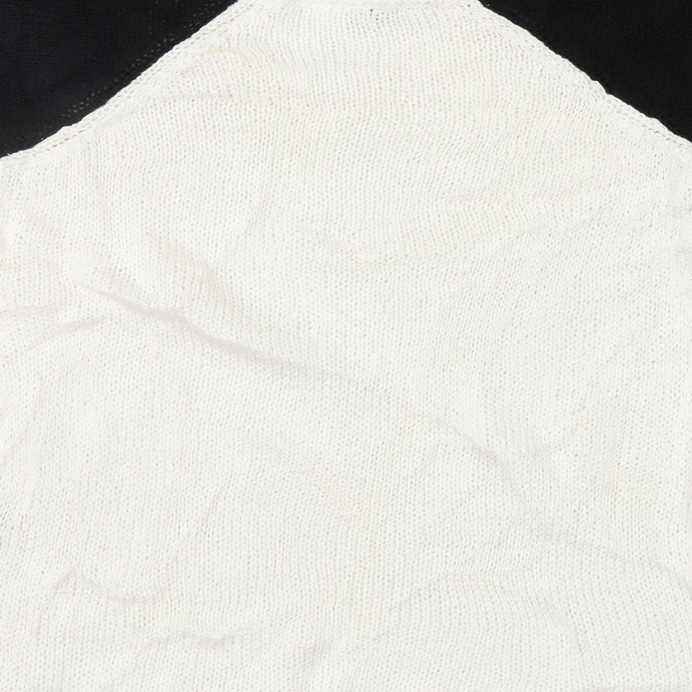 Divided Womens White Geometric  Pullover Jumper Size S
