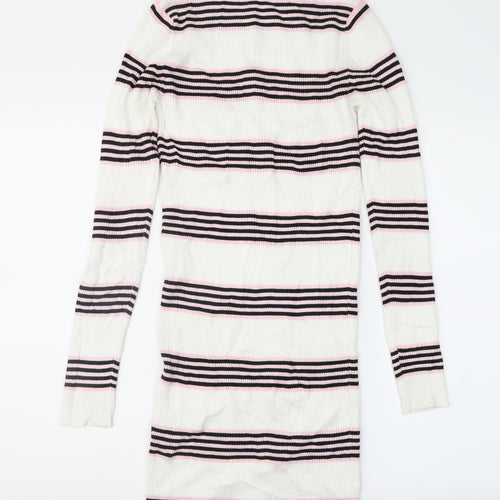 FOREVER 21 Womens Ivory Striped  Jumper Dress  Size 6