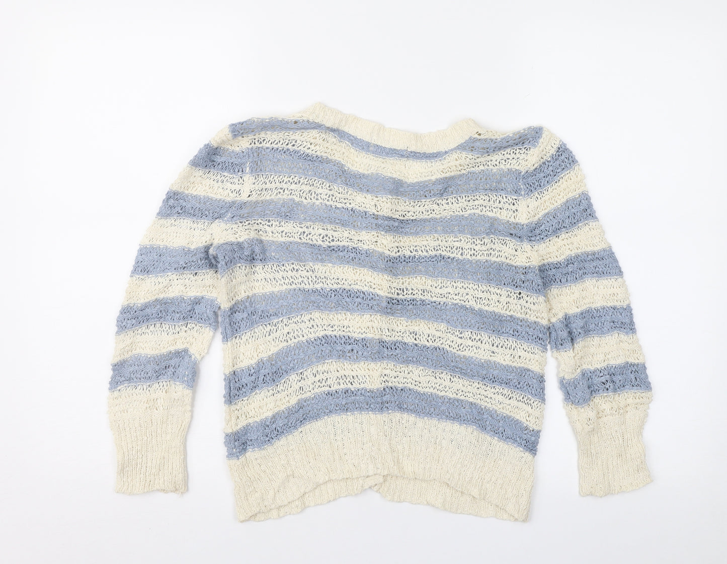 TU Womens Blue Striped  Cardigan Jumper Size 10