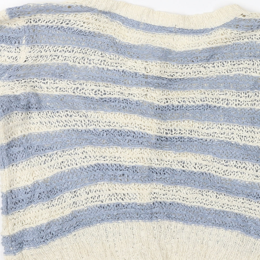 TU Womens Blue Striped  Cardigan Jumper Size 10