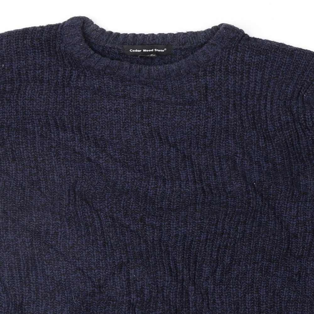 Cedar Wood State Mens Blue   Pullover Jumper Size M