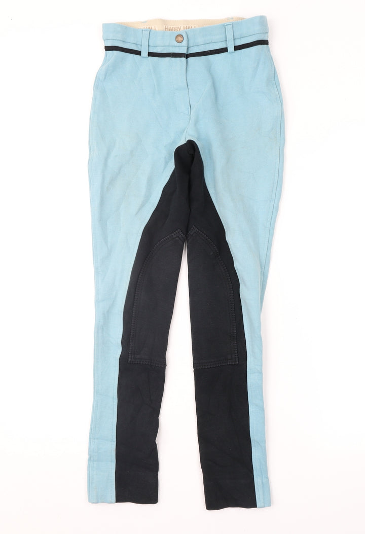 Harry Hall Womens Blue Geometric Trousers Size 24 in L26 in - Jodhpurs
